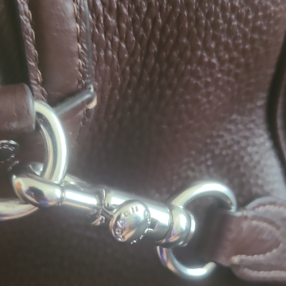 Coach Pebbled Leather Rowen Large Satchel in Maple 12Wx8H, No Dust Cover - Picture 7 of 13
